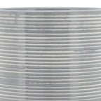 10" Gray Ceramic Planter On Wooden Stand