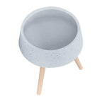 11/15" Gray Terrazzo Planters with Wood Legs - Set of 2
