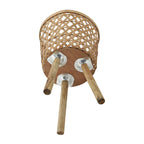 11/13/15" Brown Round Bamboo Planters - Set Of 3