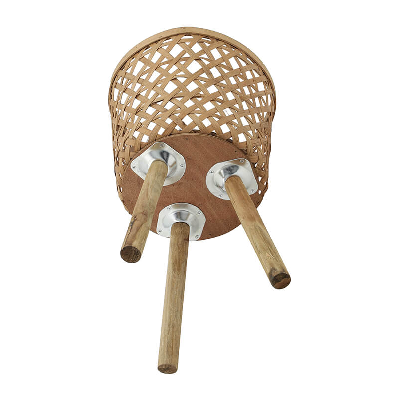 11/13/15" Brown Round Bamboo Planters - Set Of 3