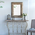 39" Full Length Rectangle Wall Mirror with Brown Distressed Wood Frame