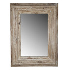 39" Full Length Rectangle Wall Mirror with Brown Distressed Wood Frame