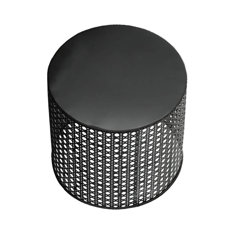 8/9/11" Black Metal Mesh Planters with Natural Wood Stand - Set of 3