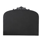 40" x 31" Arched Antique Wall Mirror with Baroque Carved Frame in Black