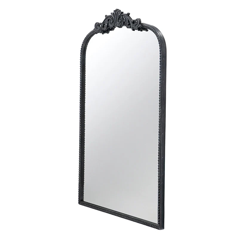 24" x 36" Black Antique Wall Mirror with Baroque Inspired Frame