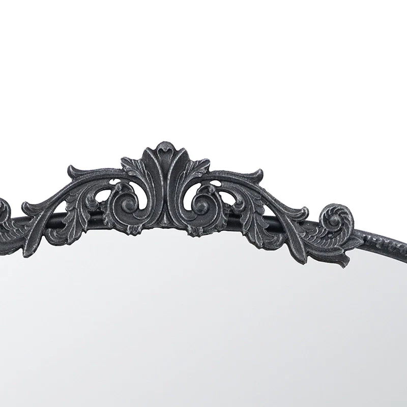 24" x 36" Black Antique Wall Mirror with Baroque Inspired Frame