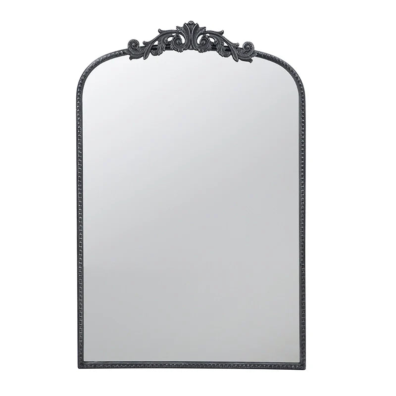 24" x 36" Black Antique Wall Mirror with Baroque Inspired Frame