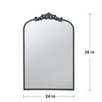 24" x 36" Black Antique Wall Mirror with Baroque Inspired Frame