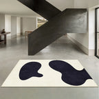 Bold Splatters Black and White Abstract Rug