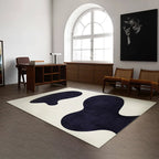 Bold Splatters Black and White Abstract Rug