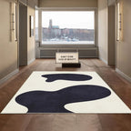 Bold Splatters Black and White Abstract Rug
