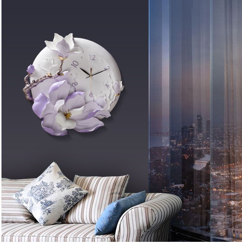 Contemporary 3D Orchid Flower Wall Clock