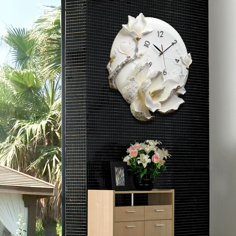 Contemporary 3D Orchid Flower Wall Clock