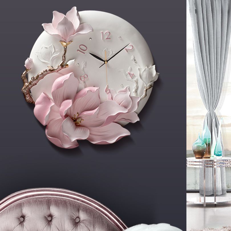 Contemporary 3D Orchid Flower Wall Clock