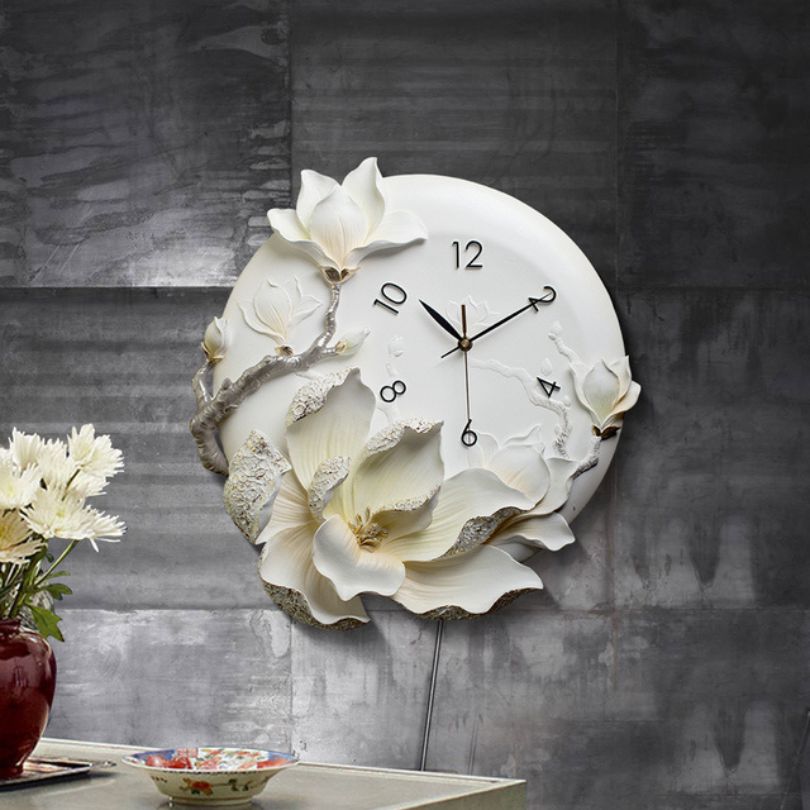 Contemporary 3D Orchid Flower Wall Clock