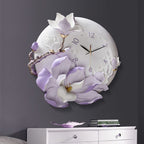Contemporary 3D Orchid Flower Wall Clock