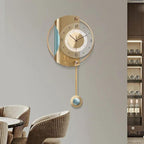 Contemporary Metal Statement Wall Clock with Backlight