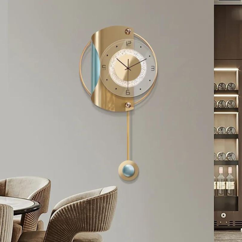 Contemporary Metal Statement Wall Clock with Backlight