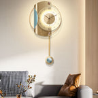 Contemporary Metal Statement Wall Clock with Backlight