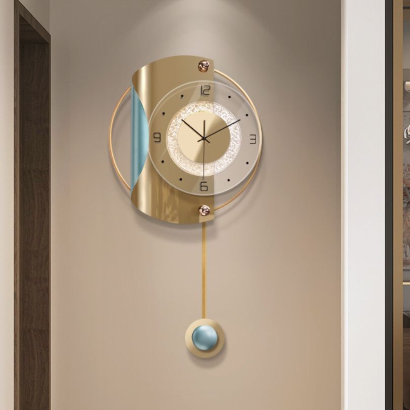 Contemporary Metal Statement Wall Clock with Backlight