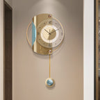 Contemporary Metal Statement Wall Clock with Backlight