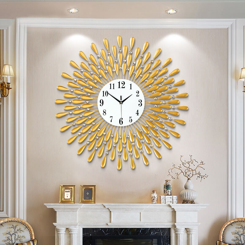 Modern Crystal Sun Silent Wall Clock