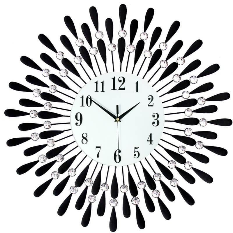 Modern Crystal Sun Silent Wall Clock