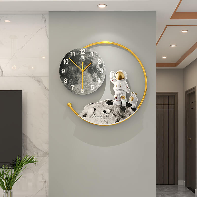 Modern Astronaut Moon Landing Wall Clock