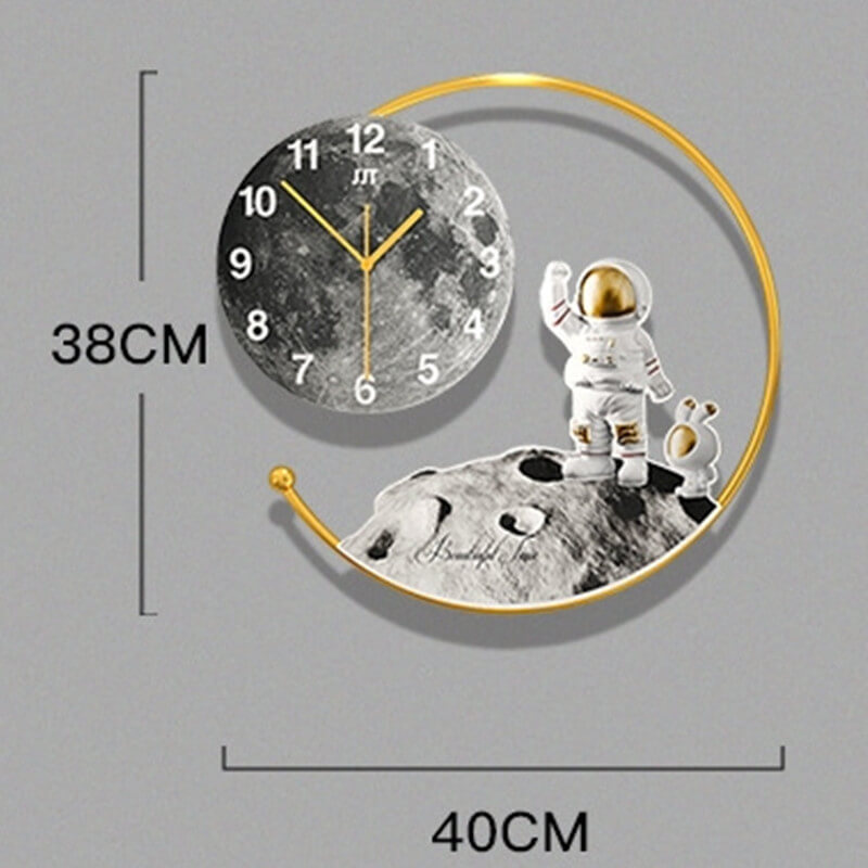Modern Astronaut Moon Landing Wall Clock
