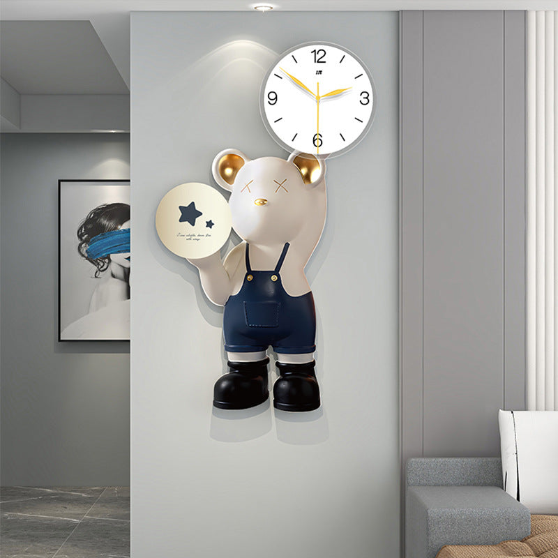 Modern Cartoon Bear Horologe Wall Clock