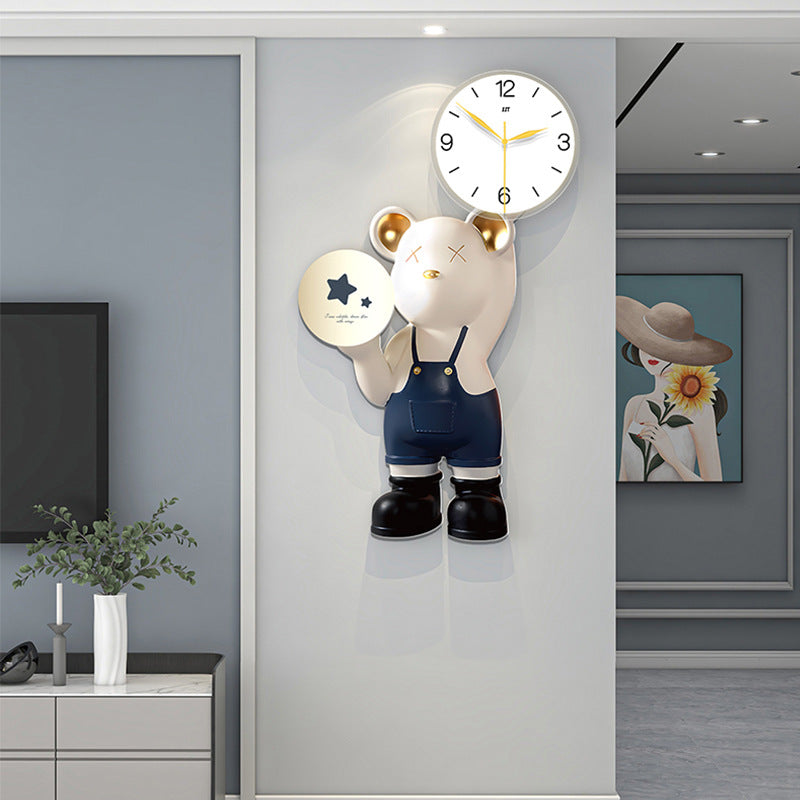 Modern Cartoon Bear Horologe Wall Clock
