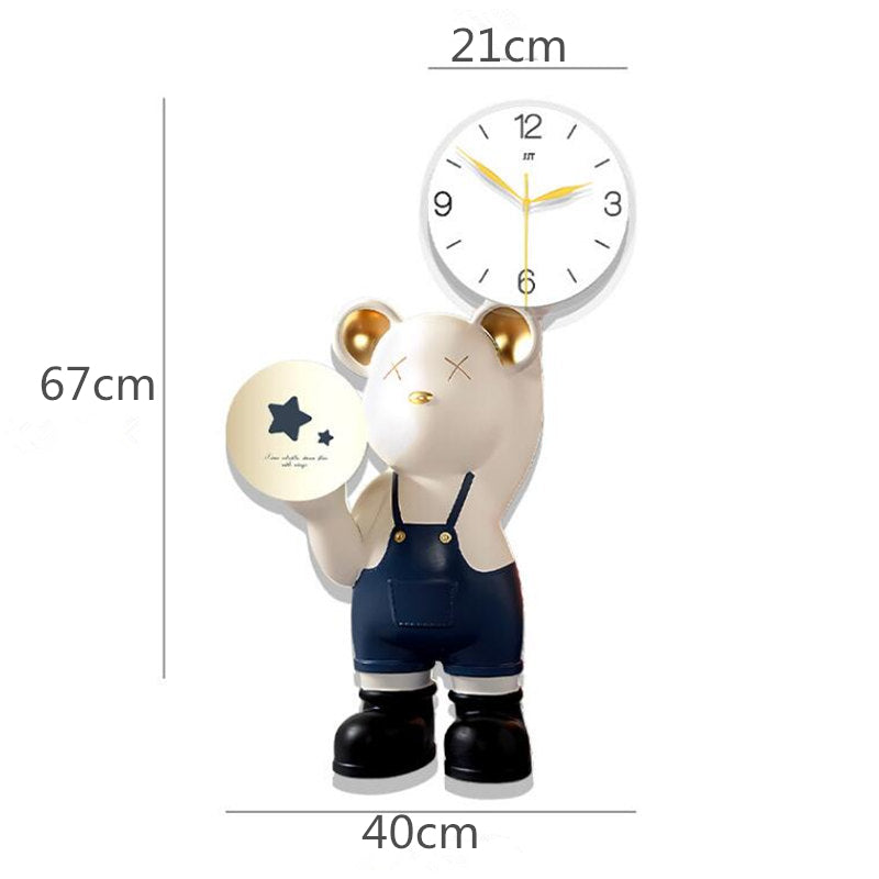 Modern Cartoon Bear Horologe Wall Clock