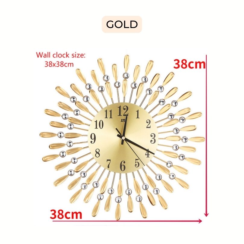 Modern Crystal Sun Silent Wall Clock