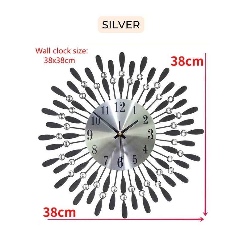 Modern Crystal Sun Silent Wall Clock