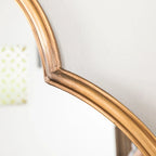 Modern Decorative Wavy Wall Mirror in Gold Frame - Four-Leaf Clover Shape
