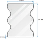 30 x 35 Inch Rectangular Wavy Wall Mirror in Black Metal Frame