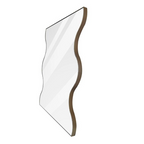 30 x 35 Inch Rectangular Wavy Wall Mirror in Gold Metal Frame