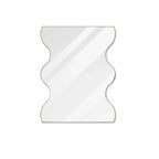 30 x 35 Inch Rectangular Wavy Wall Mirror in Gold Metal Frame