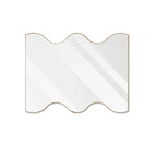 30 x 35 Inch Rectangular Wavy Wall Mirror in Gold Metal Frame