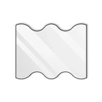 30 x 35 Inch Rectangular Wavy Wall Mirror in Black Metal Frame