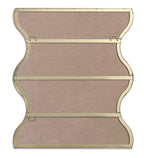 30 x 35 Inch Rectangular Wavy Wall Mirror in Gold Metal Frame