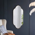 Champagne Gold Decorative Wall Mirror, 22.4” x 48” Arched Notched Wall Mirror with Metal Frame for Entryway, Living Room, Bedroom, or Hallway