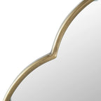 Champagne Gold Decorative Wall Mirror, 22.4” x 48” Arched Notched Wall Mirror with Metal Frame for Entryway, Living Room, Bedroom, or Hallway