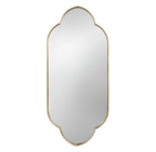 Champagne Gold Decorative Wall Mirror, 22.4” x 48” Arched Notched Wall Mirror with Metal Frame for Entryway, Living Room, Bedroom, or Hallway